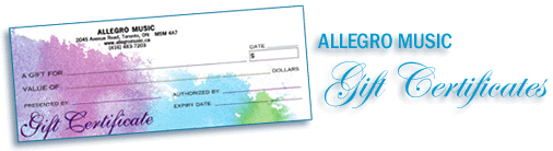 Allegro Music Gift Certificates